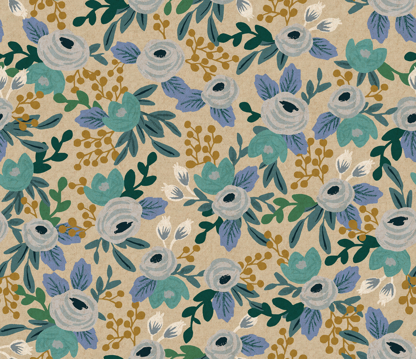 Rosa - Blue Unbleached Canvas