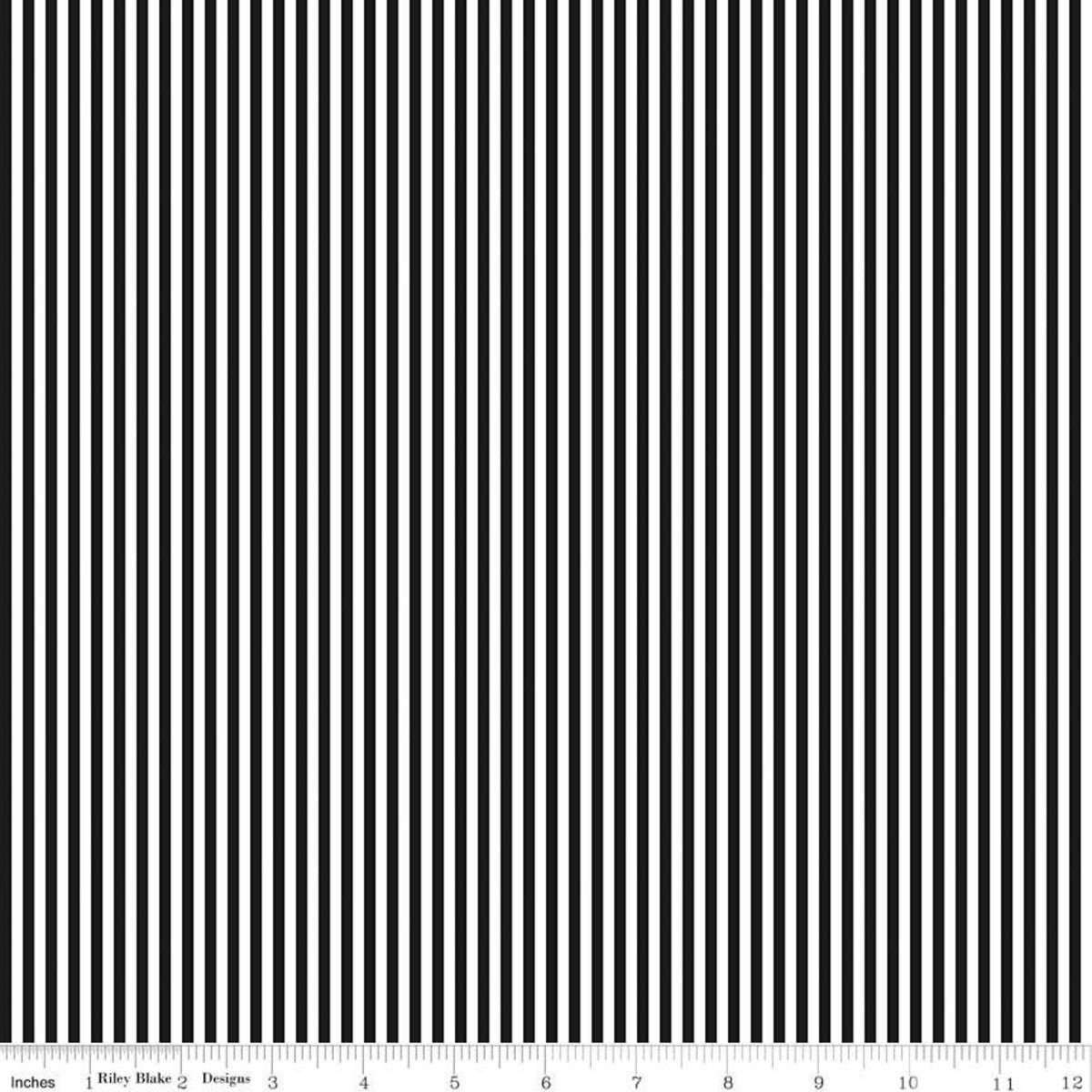 Black and White 1/8 Inch Stripe