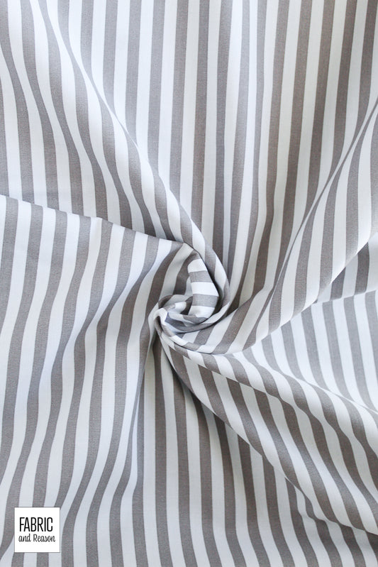 Gray and White 1/4 Inch Stripe