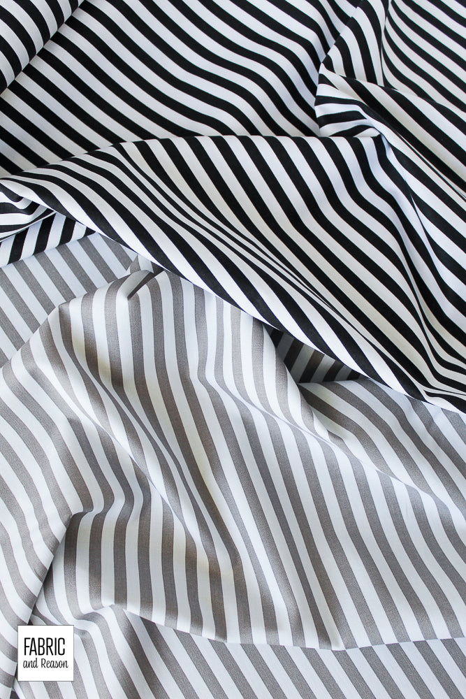 Gray and White 1/4 Inch Stripe