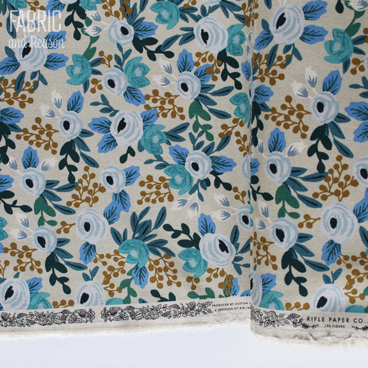 Rosa - Blue Unbleached Canvas