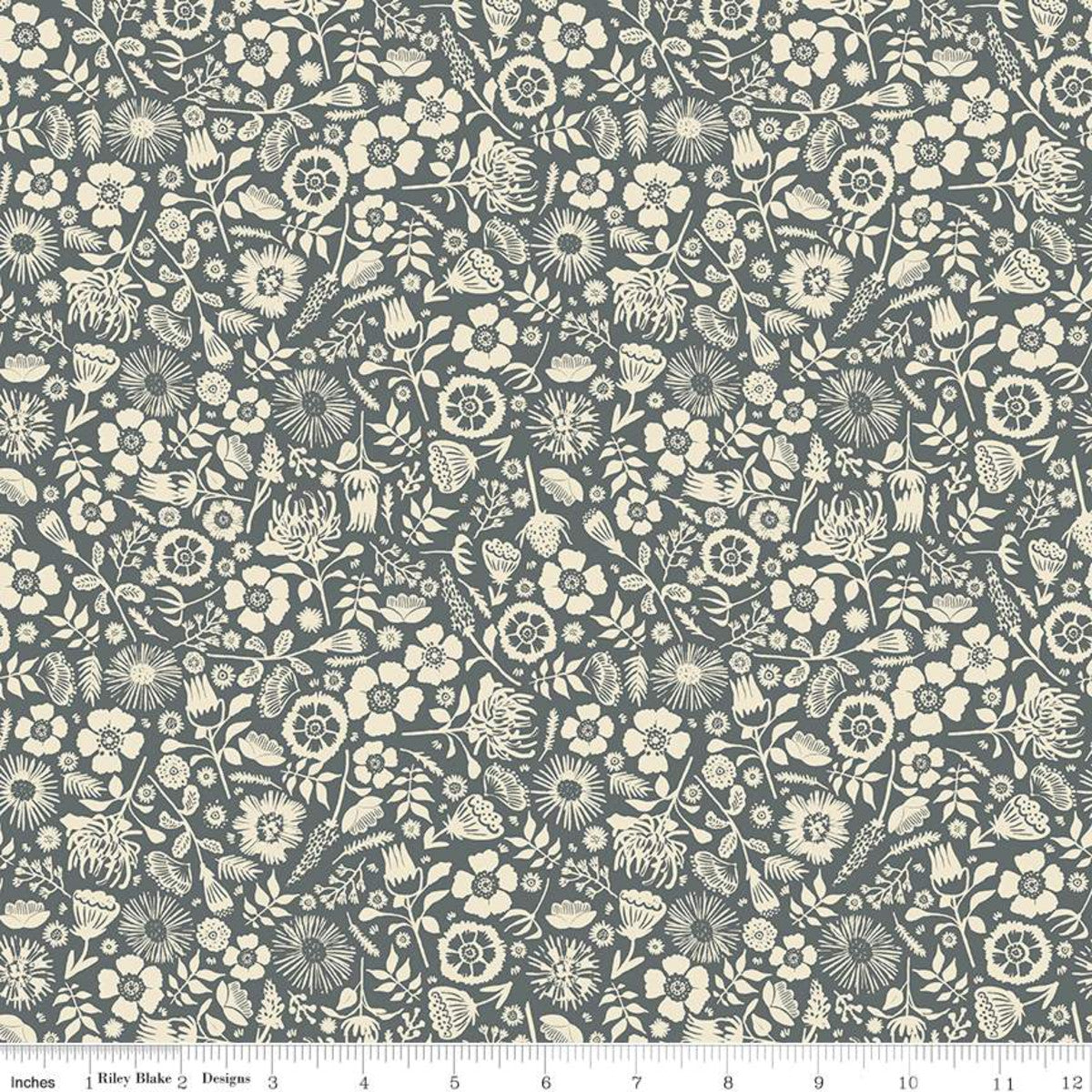 Floral Imprint - Gray